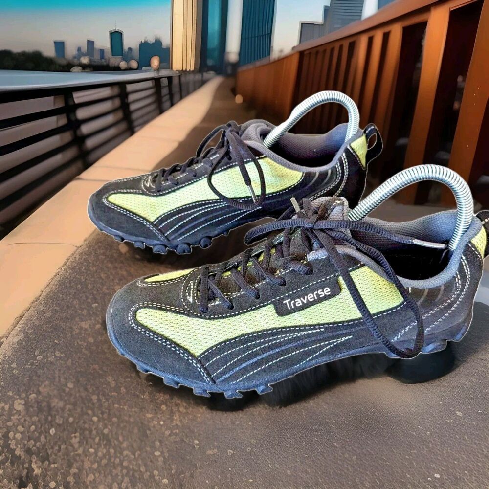 Traverse Bike MTB Cycling Shoes Green Black Cleats Women's Size 8